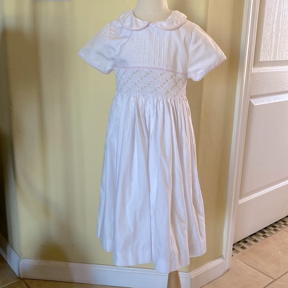 EdgeHill Collection Smocked White Dress Girls Size 6